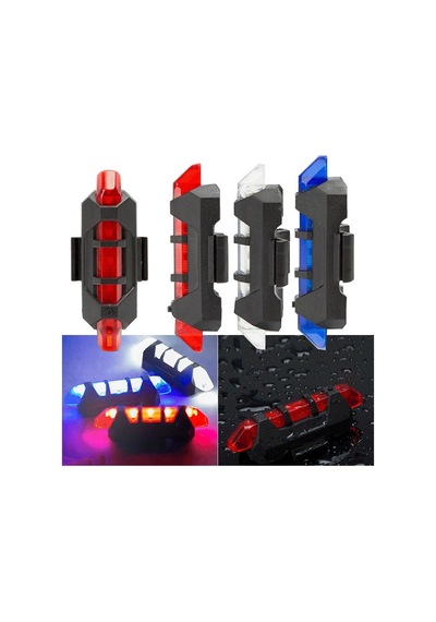 Usb Şarj Led Işık Bisiklet İkaz Işığı Arka Stop Lambası 5 Led 001
