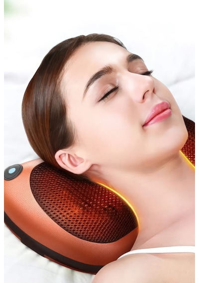 Shiatsu Boyun Ve Sırt Masaj Yastığı Isıtmalı 8 Döner Masaj Başlığı Ev, Ofis Ve Araç Kullanımı Araç Çakmak Girişli