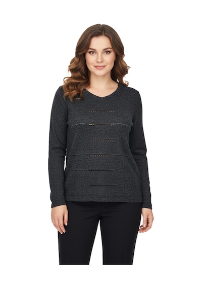Wearon Kadın Yumoş Taşlı V Yaka Bluz Bgl-st05144 Antrasit