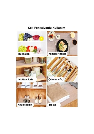 Tr 10 Mt X 45 Cm Şeffaf Kaydırmaz Pvc Buzdolabı Raf Masa Çekmece Ayakkabılık Koruyucu Leke Tutmaz Örtü Genel