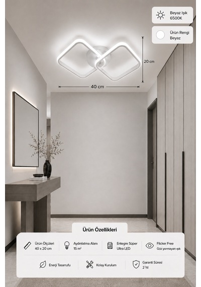 Tilya Led Plafonyer Avize Beyaz Işık