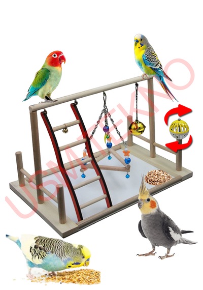 Usmtekno Kuş Oyuncağı Kuş Oyun Parkı 23 x 23 x 35 CM Çok Renkli