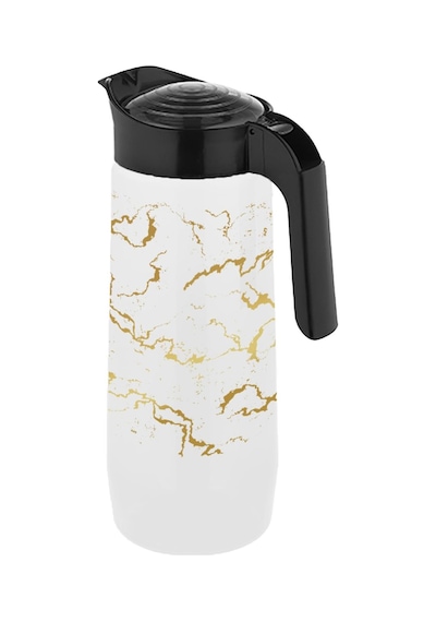 Selka Home Beyaz Mermer Desen Cam Sürahi 1500 Ml