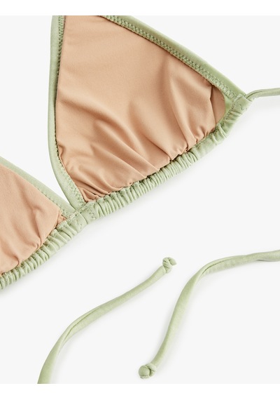 Koton Boyundan Bağlamalı Üçgen Bikini Üstü Yeşil 6sak10014mm