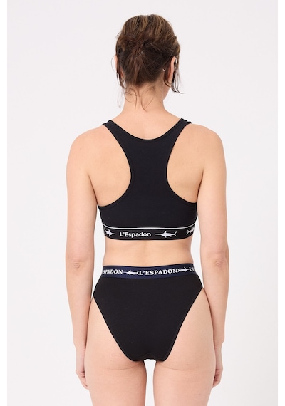 Racer Crop Top Racer Back Crop Top-3'li Avantaj Paketi-3409 Siyah