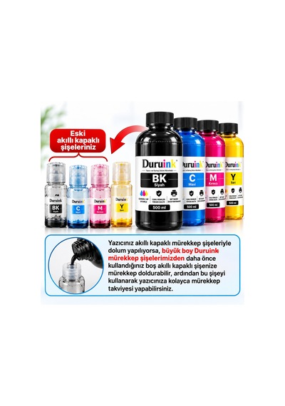Brother Dcp-t530dw T536dw Uyumlu 5x100ml + Ekstra Siyahlı Mürekkep Dolum Seti