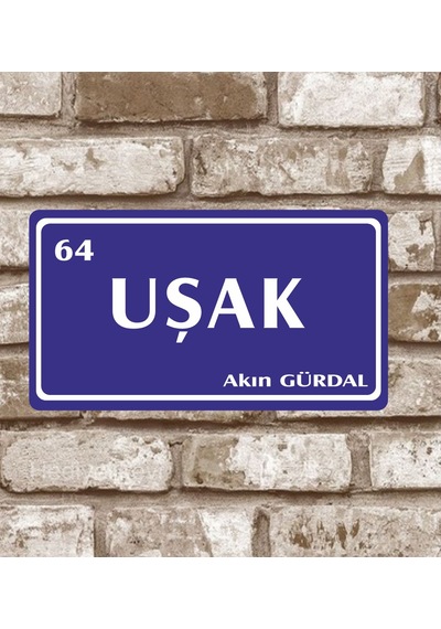 Kişiye Özel Metal Plaka Uşak 64 Retro Poster (29X15)
