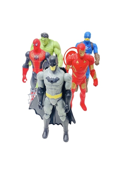 Spiderman Hulk Kaptan Amerika Batman Ironman 17cm. Işıklı Figürler Set