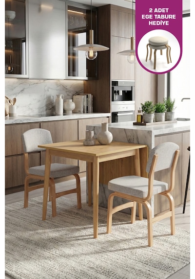 Vilinze Ege Sandalye Avanos Ahşap Mdf Mutfak Masası Takımı - 70x120 Cm Çok Renkli Vilinze Ege Sandalye Avanos Ahşap Mdf Mutfak Masası Takımı - 70x120 Cm Çok Renkli