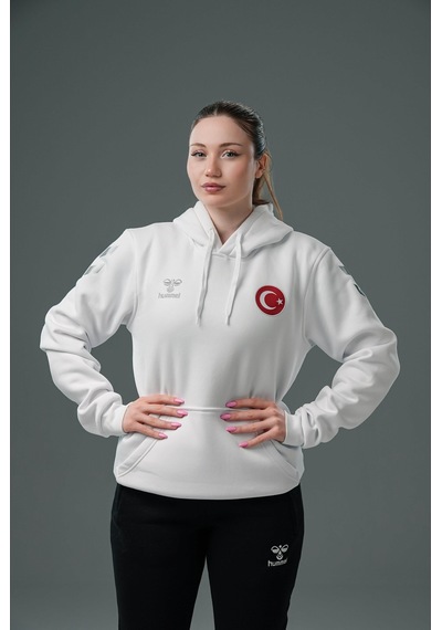Hummel Armin Milli Takım Pamuklu Hoodie Beyaz