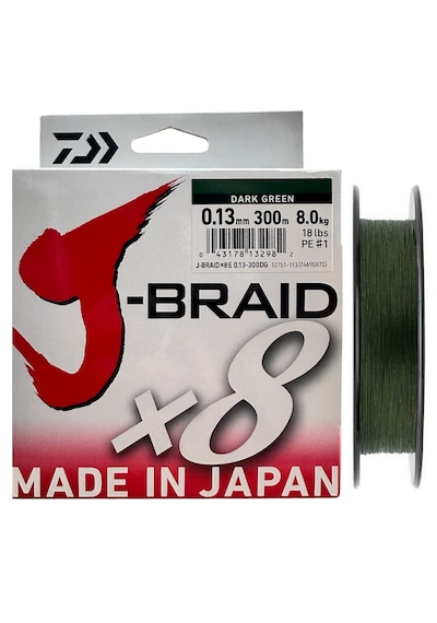 Daiwa J-braid 8x Dark Green 300 Mt 0.13 Mm İp Misina