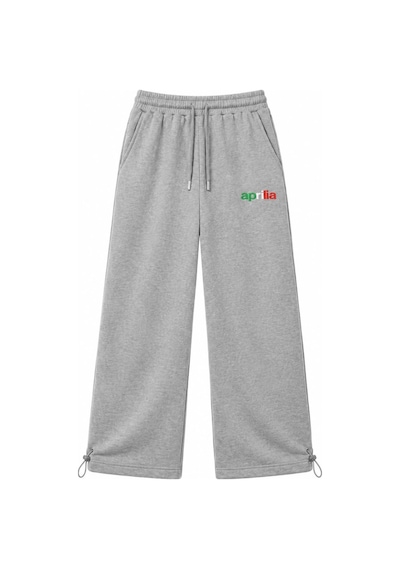 Zaee Aprilia Nakışlı Ayarlanabilir Paça Baggy Eşofman Altı gri