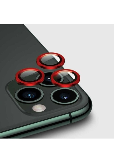 Apple Uyumlu iPhone 11 Pro Max Zore Cl-02 Kamera Lens Koruyucu Kırmızı