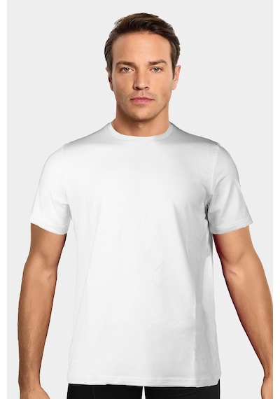 Jiber Erkek Bambu Terletmeyen Hafif Kumaş T-shirt Beyaz