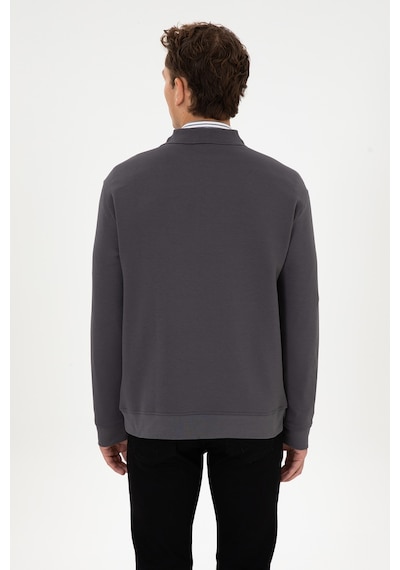 U.S. Polo Assn. Erkek Comfort Fit Yarım Fermuarlı Gri Sweatshirt 50316484-VR024 U.S. Polo Assn. Erkek Comfort Fit Yarım Fermuarlı Gri Sweatshirt 50316484-VR024
