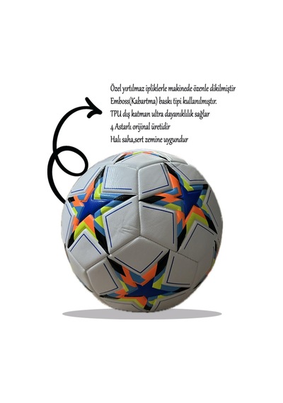 Şampiyonlar Ligi Özel Tasarım İstanbul 2024 Topu 480 Gram Sert Zemin Futbol Topu Beyaz