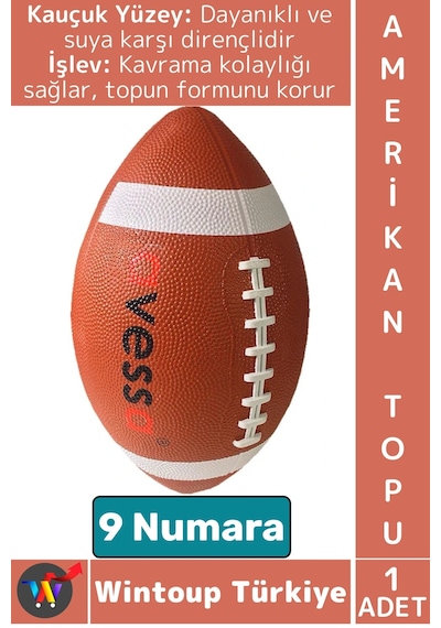 Top Profesyonel Genç Yetişkin Maç Antreman Rugby Suya Dayanıklı Kauçuk Amerikan Futbol Topu 9 No Çok Renkli