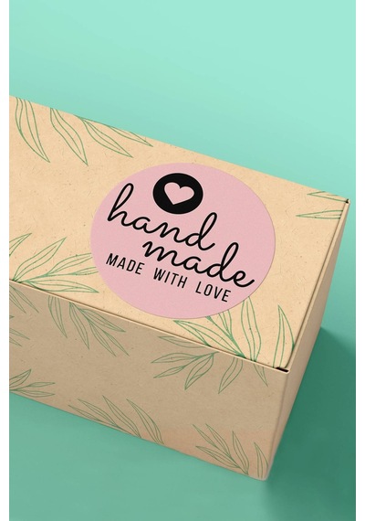 Made With Love Hand Made Sticker 3x3cm St2174 Çok Renkli