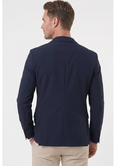 Rizzup Erkek Lacivert Slim Fit Blazer Ceket Likralı Çift Yırtmaç Dokulu Premium Ceket 2600776 Rizzup Erkek Lacivert Slim Fit Blazer Ceket Likralı Çift Yırtmaç Dokulu Premium Ceket 2600776