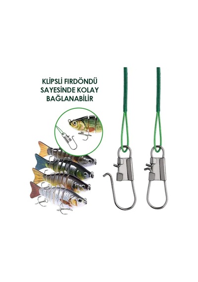 Fishack Klipsli Fırdöndülü Çelik Tel 6'lı