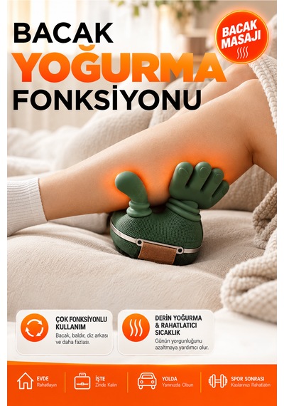 Relaxus Şarjlı Isıtmalı Boyun Masaj Aleti El Hisli Parmakla Yoğurma Teknolojili Omuz Sırt Bacak Masaj Cihazı