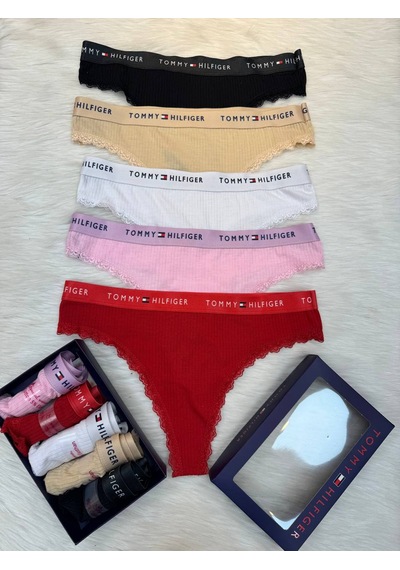 Tommy Hilfiger Bayan Dantelli Külot Set 5"li Çok Renkli