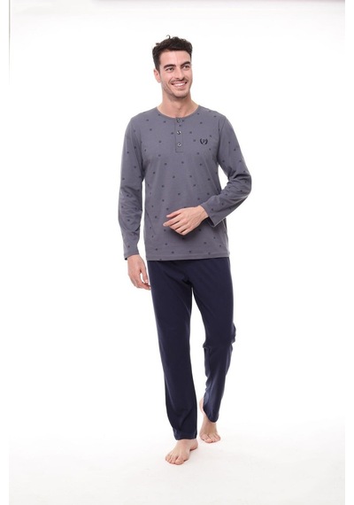 Pijadore 1405 Erkek Kısa Kollu Yakası Düğmeli Pijama Takım 001