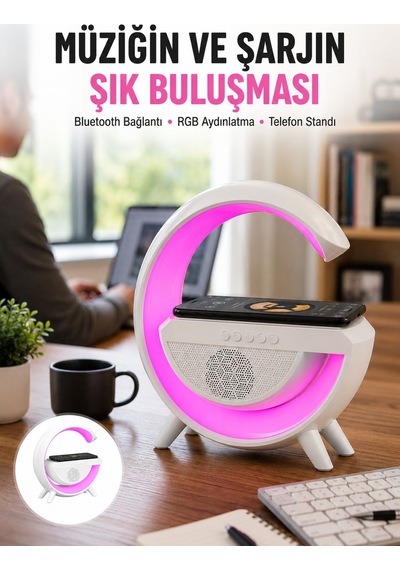 Yeni Nesil Bluetooth Hoparlör Speaker 5.0 Taşınabilir G Şeklinde Powerbankli Yeni Nesil - Lisinya