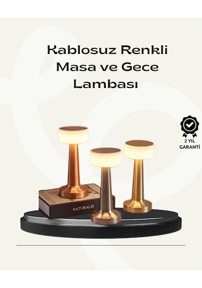 Modern Usb'li Kablosuz Masa Lambası Minimalist Tasarım 3 Farklı Parlaklık Çr