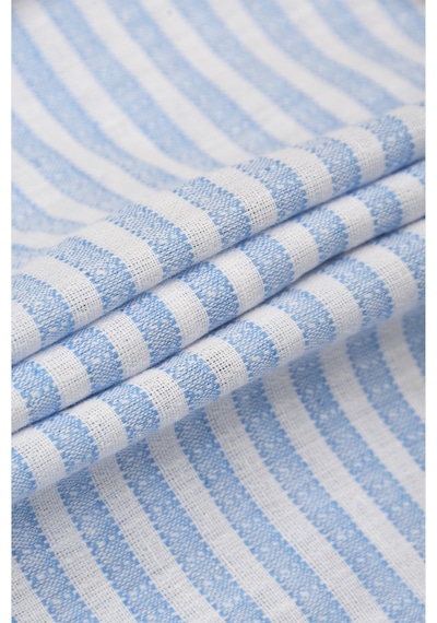 Rizzup Mavi Slim Fit %100 Pamuk Çizgili Erkek Gömlek Cepli Yazlık Yeni Sezon Gömlek 2602627
