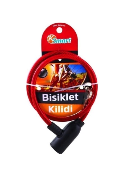 Bisiklet Kilidi, İnce, 80x2 Cm, Kırmızı Diğer