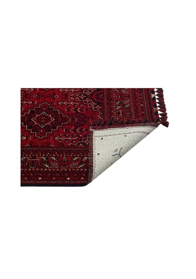 Hoom Rugs Afgan Afg 05 Red Antibakteriyel Kaymaz Tabanlı Dekoratif Kilim Kırmızı