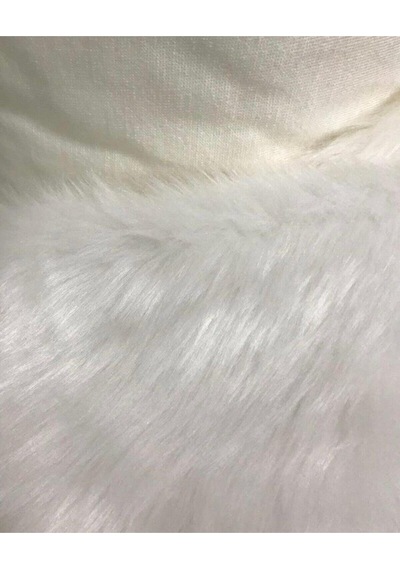 Yumuşak Ve Uzun Tüylü Peluş Kürk Kumaş Beyaz 50x150 Cm Beyaz Beyaz
