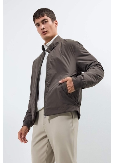 Defacto Slim Fit Dar Kesim Dik Yaka Fermuarlı Su Geçirmez Mont F0880ax25aubn581 Kahve