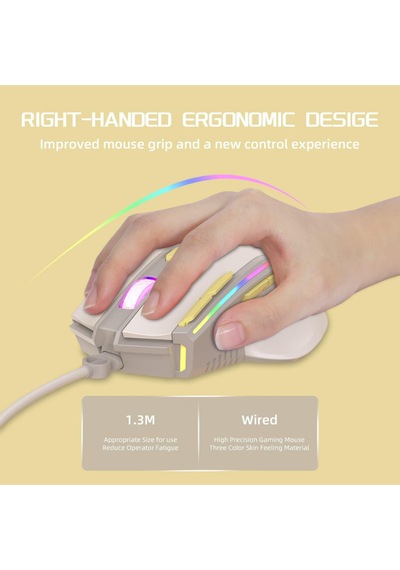 M2 Kablolu Espor Oyuncu Mouse Rgb 12800 Dpı Ledli Gaming Mouse Software 9 Makro Sensor Diğer