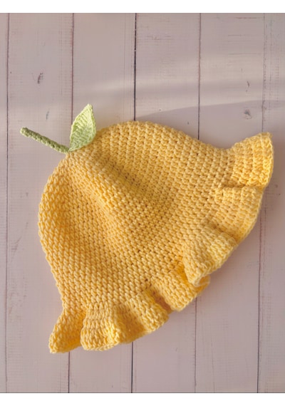 Crochet By Neslii Baby Limoncello Bonnet Bere Açık Sarı
