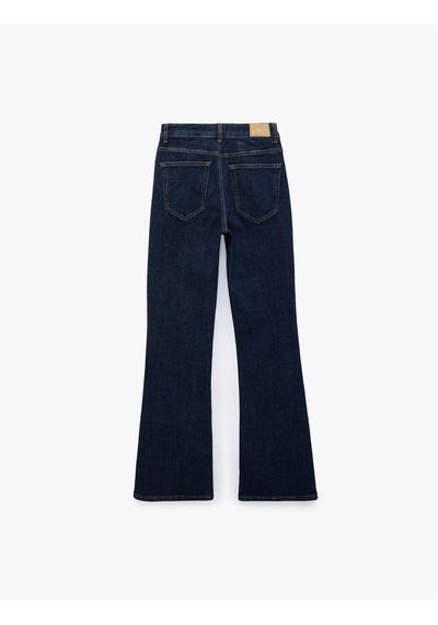 Koton Nervürlü Dar Kesim İspanyol Paça Denim Pantolon - Flare Jeans Koyu İndigo 7wal40058md Indigo Koton Nervürlü Dar Kesim İspanyol Paça Denim Pantolon - Flare Jeans Koyu İndigo 7wal40058md Indigo