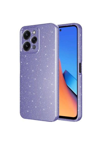 Xiaomi Redmi 12 Kılıf Kamera Korumalı Simli Lüks Zore Koton Kapak Mor