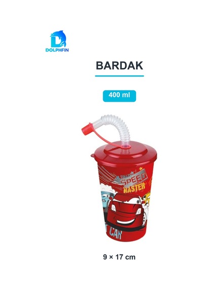 Kapaklı Pipetli Bardak 400 Ml Günlük İçecek Servisi Çok Renkli