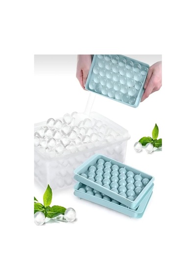 Küre Buz Kalıbı Kapaklı 33 Hazneli Yuvarlak Buz Kalıbı Kokteyl Sunum Buz Kalıbı Plastik Rrenkli Diğer
