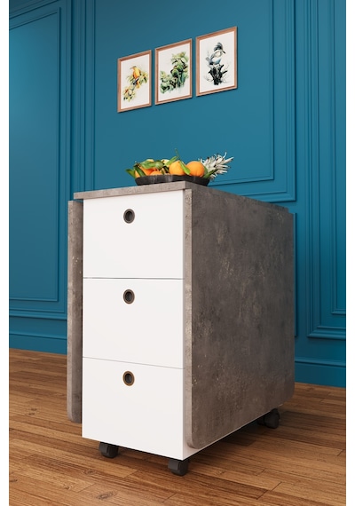 Lüks Katlanır Mutfak Yemek Masası %100 MDF Pratik Çekmeceli Çalışma Masası KM01 Lüks Katlanır Mutfak Yemek Masası %100 MDF Pratik Çekmeceli Çalışma Masası KM01