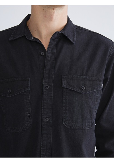 Lcw Jeans Siyah Regular Fit Uzun Kollu Erkek Jean Gömlek