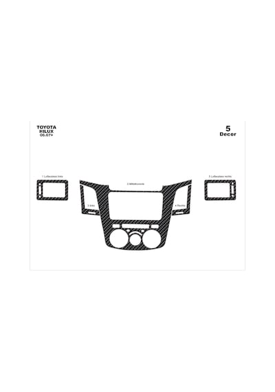 Toyota Hilux Pick-up Torpido Kaplama 2006-201 5 Parça Karbon