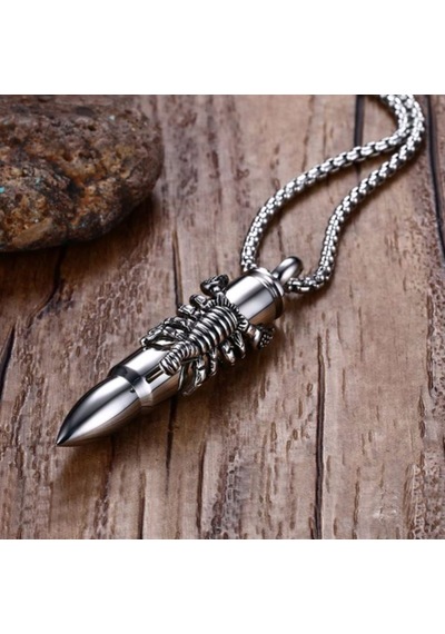 Chavin Içi Açılan Kurşun Dizayn Akrep Çelik Erkek Kolye Ds83By (478252445) Beyaz