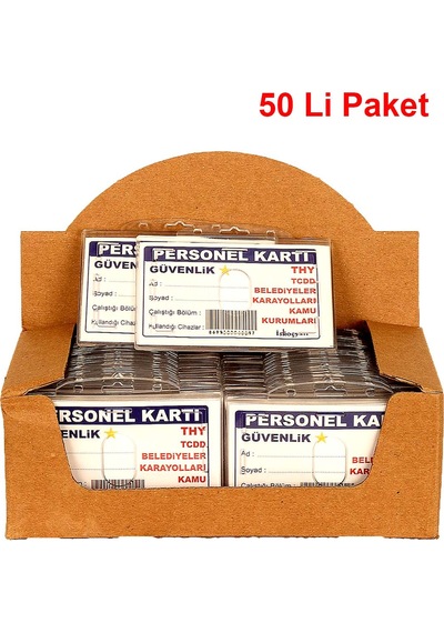 Toptan Kart Kabı Sert Şeffaf Yatay 50 Li Yerli