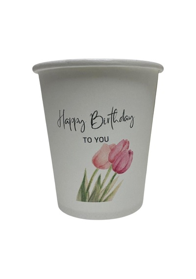 Happy Birthday-doğum Günü Konseptli Tek Kullanımlık 7 Oz 200 Adet Karton Bardak 1