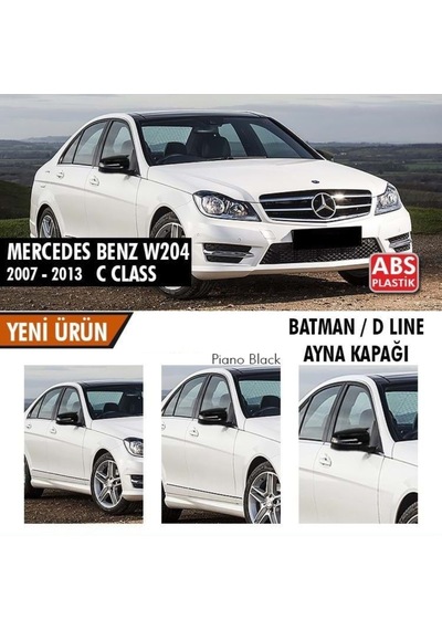 Mercedes Benz W204 2007-2014 Batman Yarasa Ayna Kapağıı Piano Black Plastikk