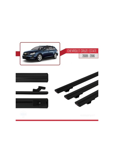 Chevrolet Cruze 2009-2016 Arası İle Uyumlu Basic Model Ara Atkı Tavan Barı Siyah 3 Adet
