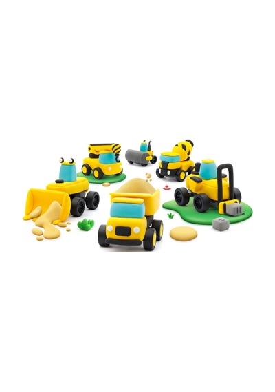Hey Clay Yaratıcı Kil Seti - Construction Vehicles
