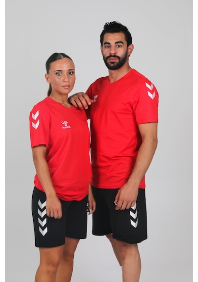 Hummel Armin Pamuklu Bisiklet Yaka Tişört Kırmızı